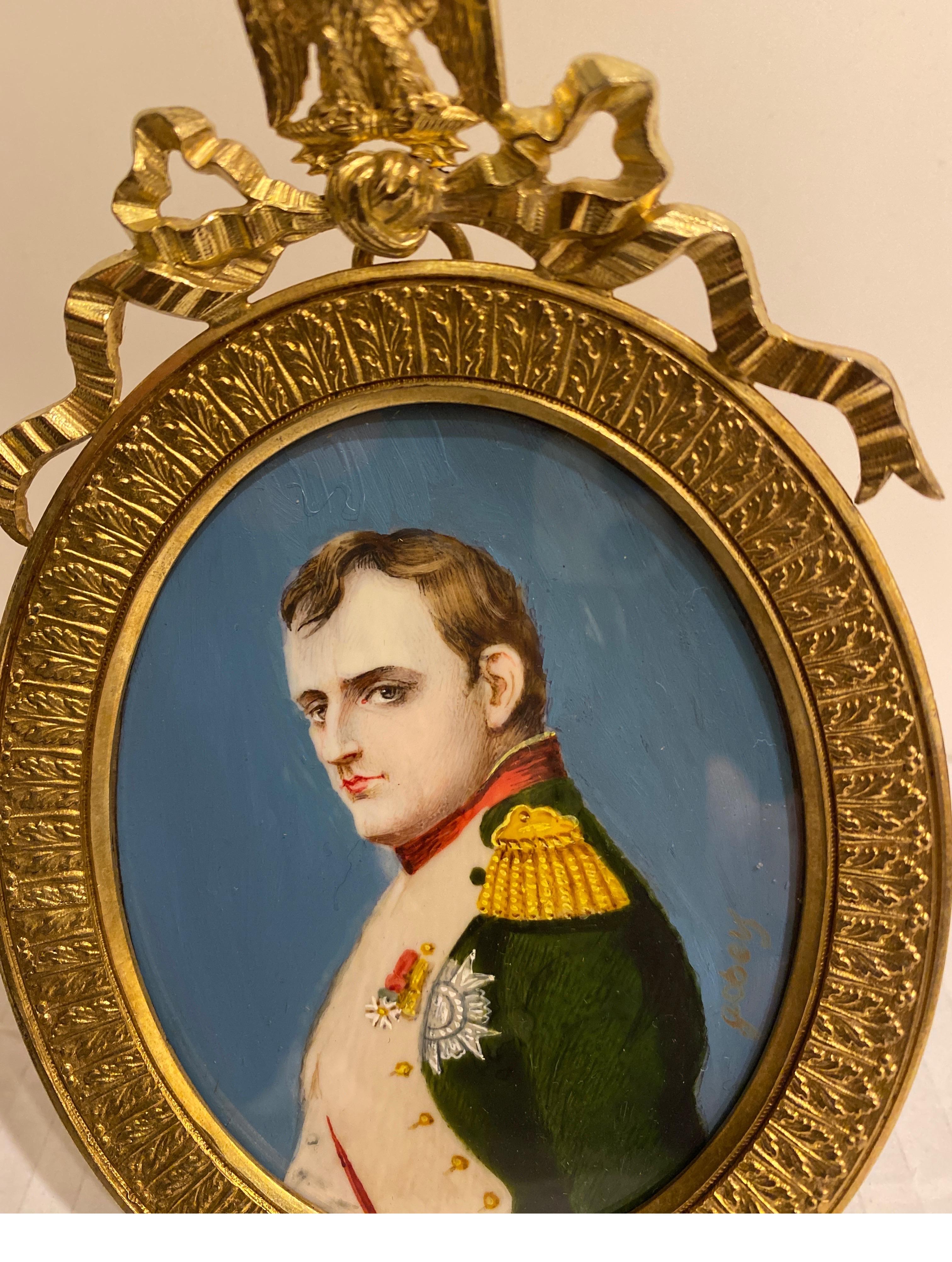 Late 19th Century Pair of 19th Century Miniature Portraits of Napoleon and Josephine
