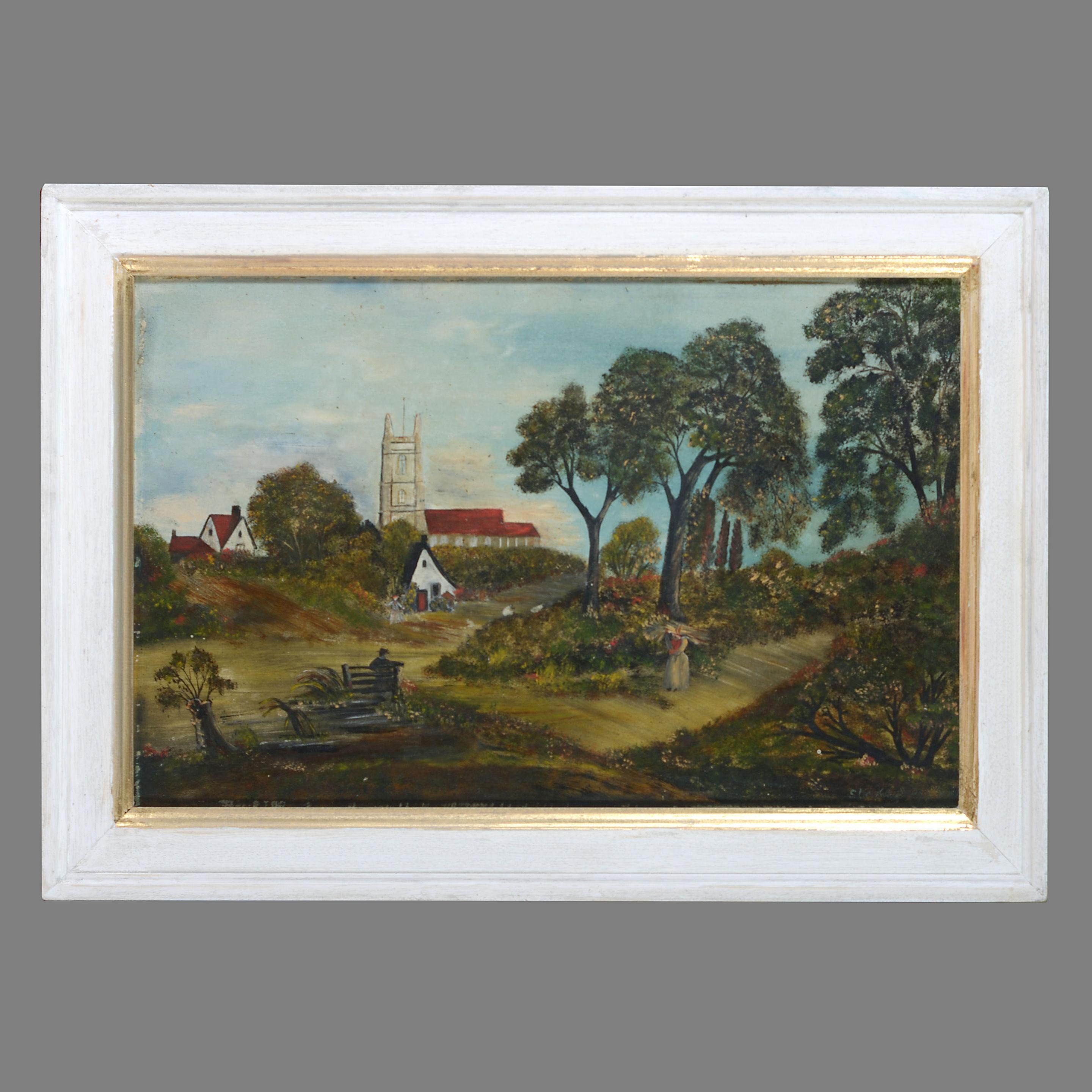 English Pair of 19th Century Naive Landscapes