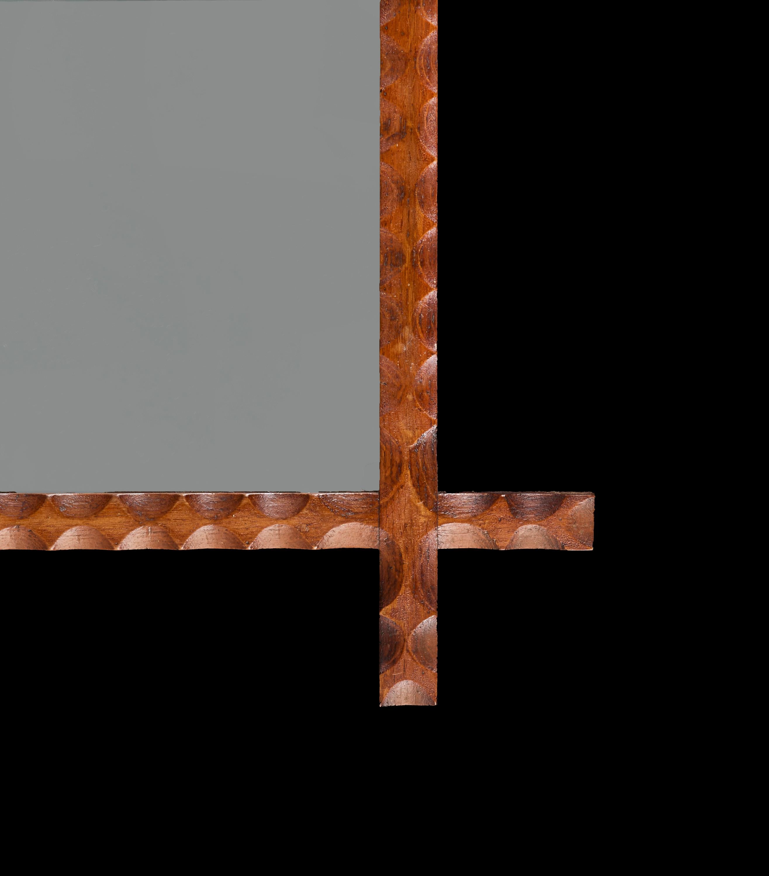 XIXe siècle Paire de miroirs en chêne du 19e siècle sculptés de façon naturelle en vente