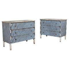 A Pair of 19th Century Painted Italian Commodes