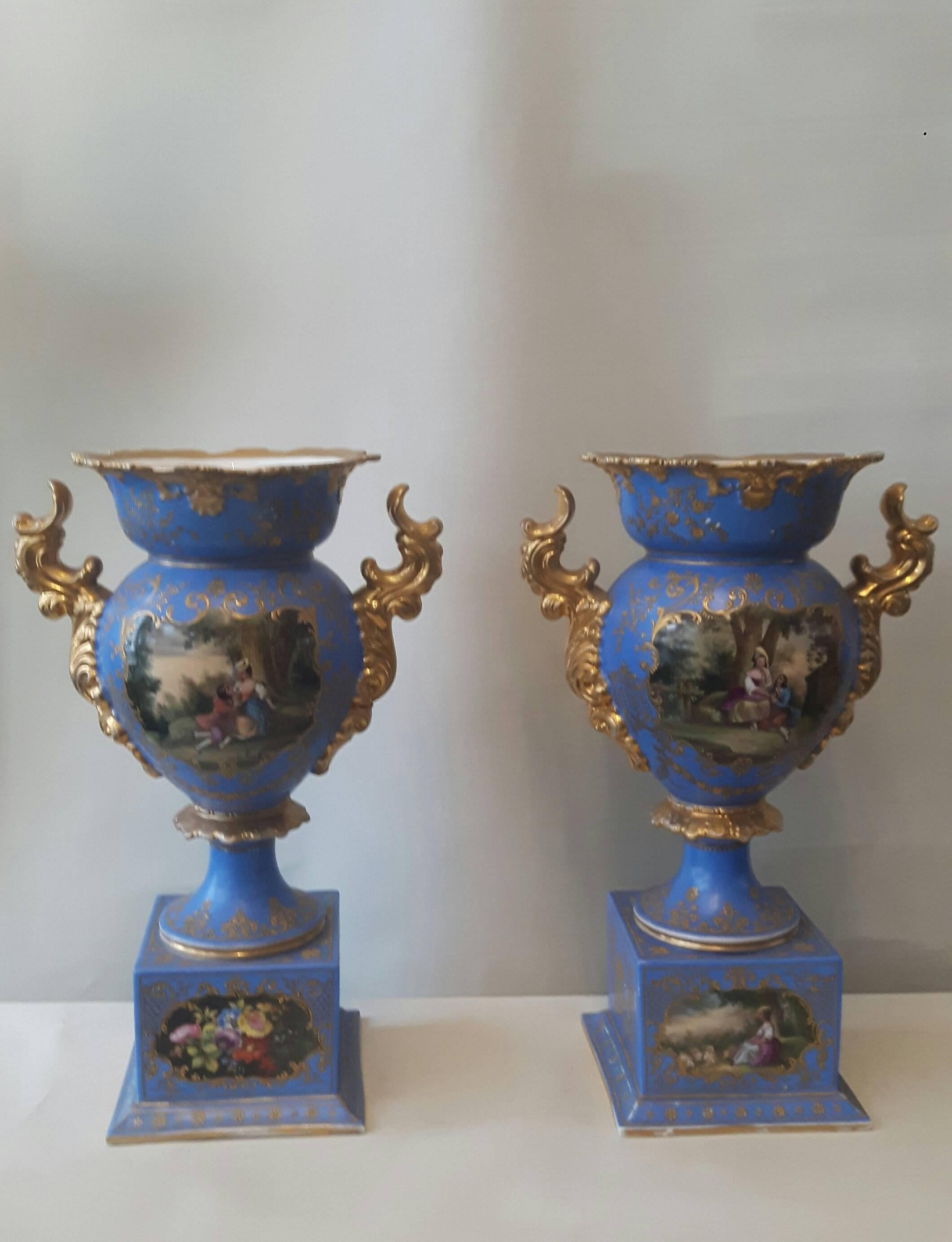 Glazed Pair of 19th Century Paris Mantelpieces For Sale