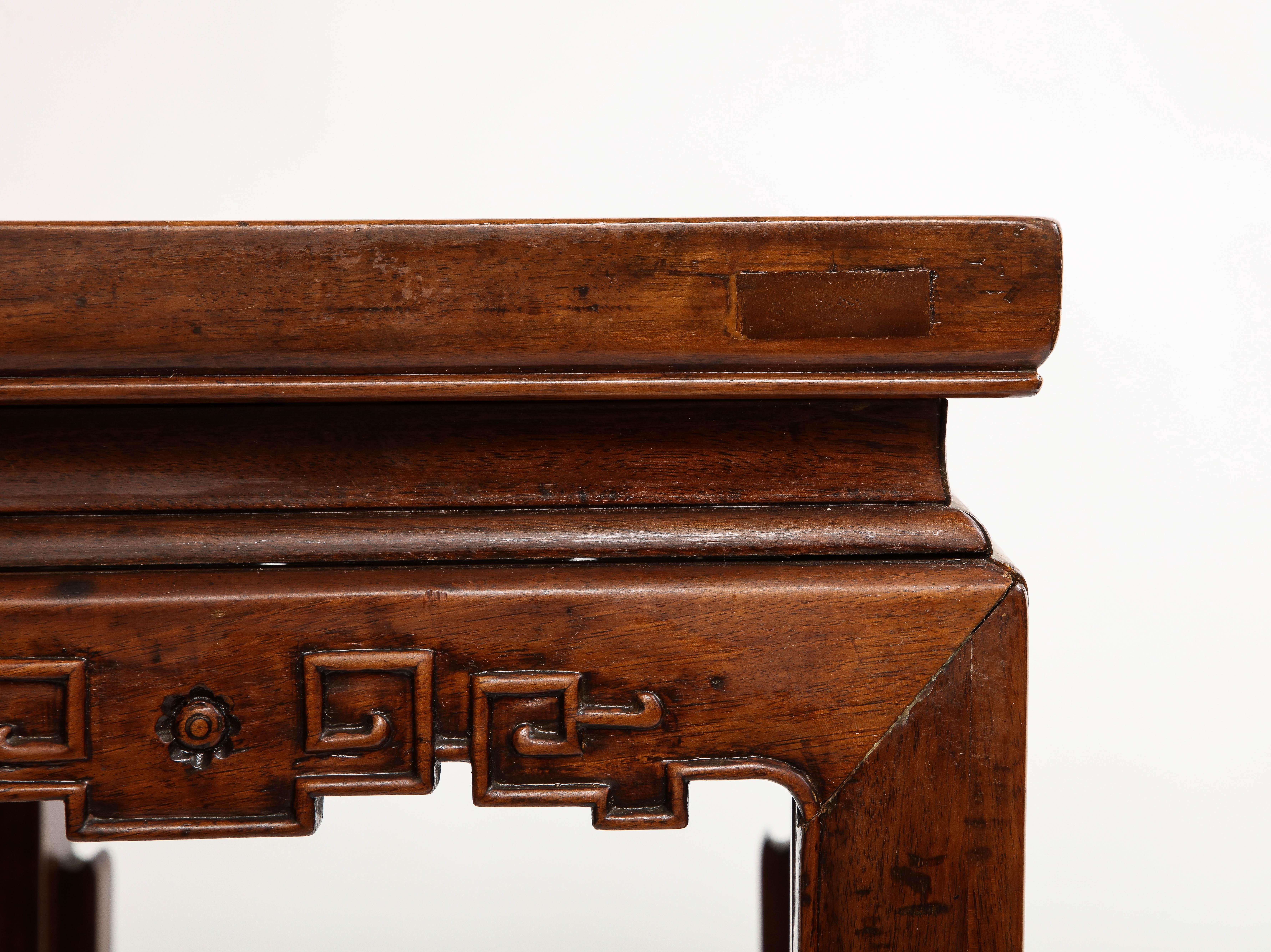 A Pair of 19th Century Qing Dynasty Chinese Carved Hardwood Pedestals For Sale 10