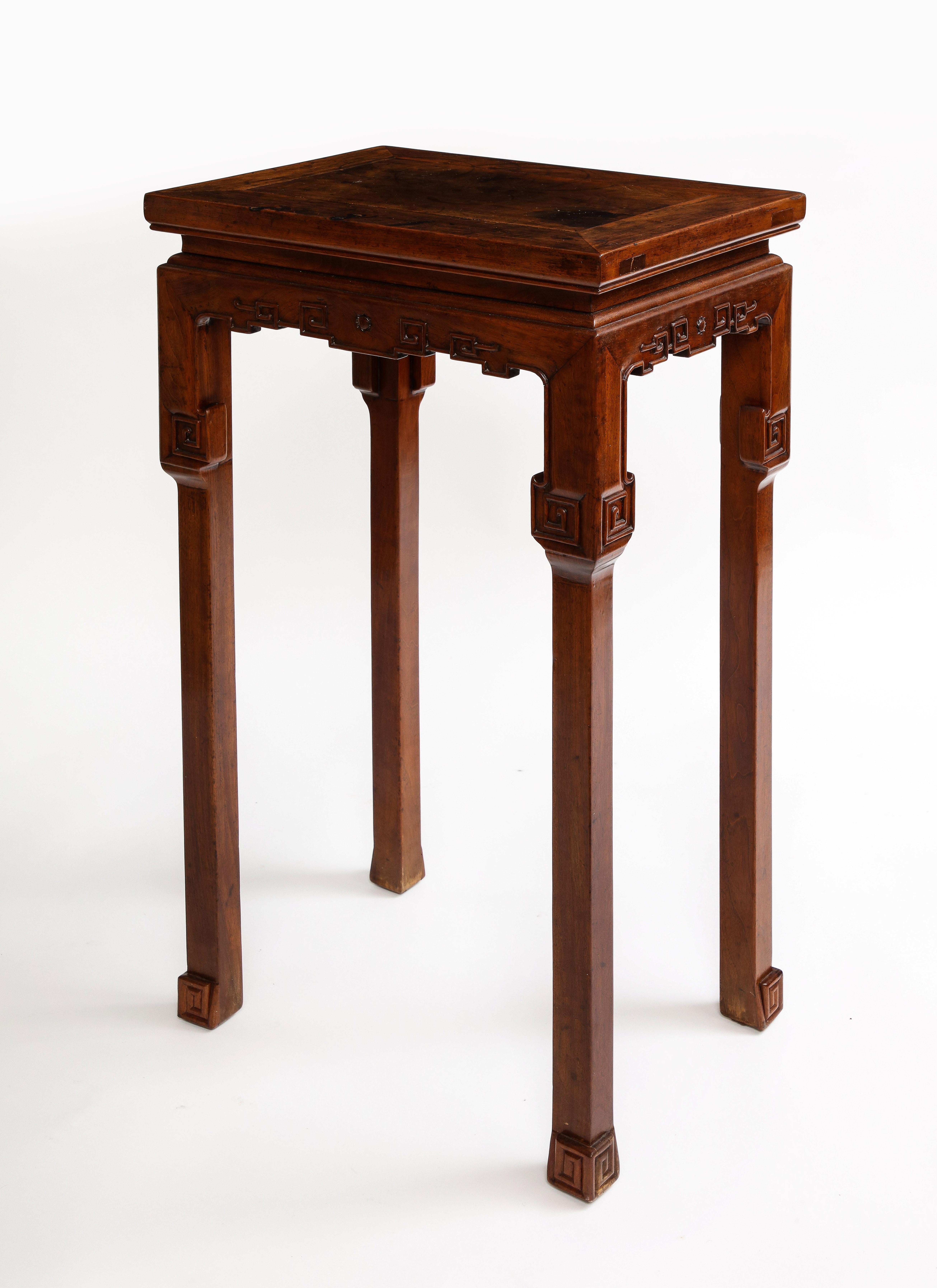 A Pair of 19th Century Qing Dynasty Chinese Carved Hardwood Pedestals For Sale 4