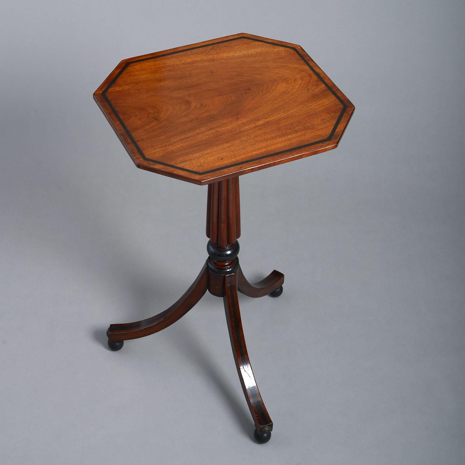Inlay Pair of 19th Century Regency Mahogany End Tables