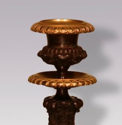 Pair of 19th Century Regency Period Bronze and Ormolu Candlesticks
