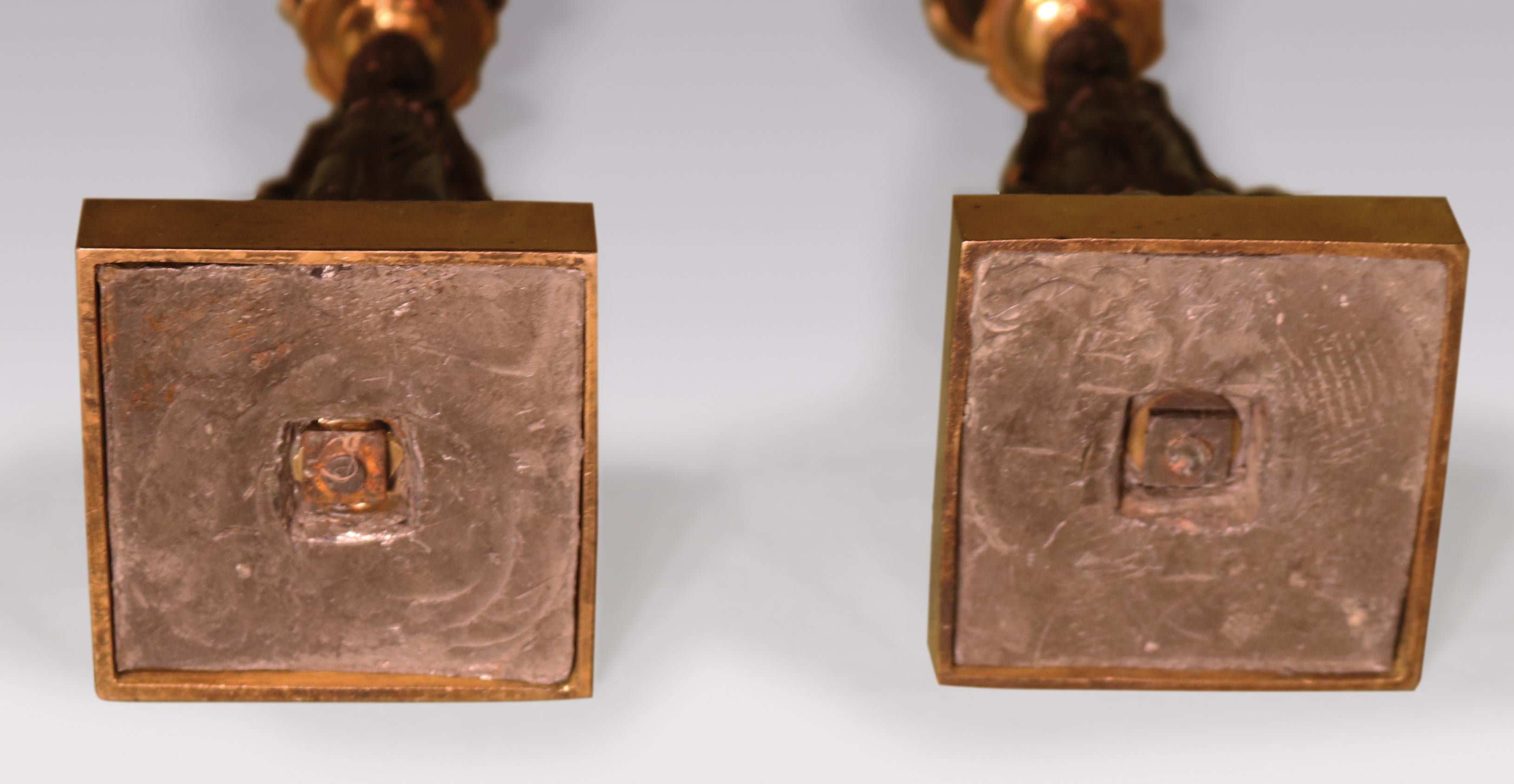Paire de bougeoirs pour dame en bronze et bronze doré de la période Régence du XIXe siècle Bon état - En vente à London, GB