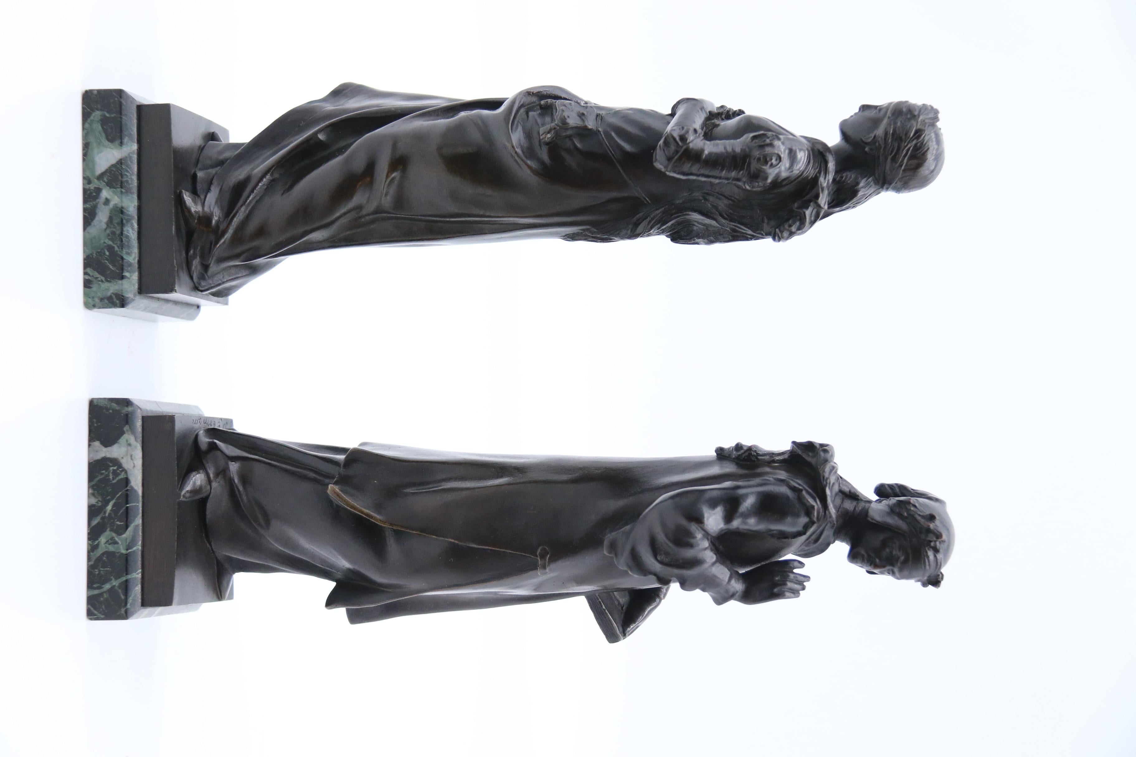 French Pair of 19th Century Renaissance Style Bronzes by Jean Baptiste Germain, C1880 For Sale