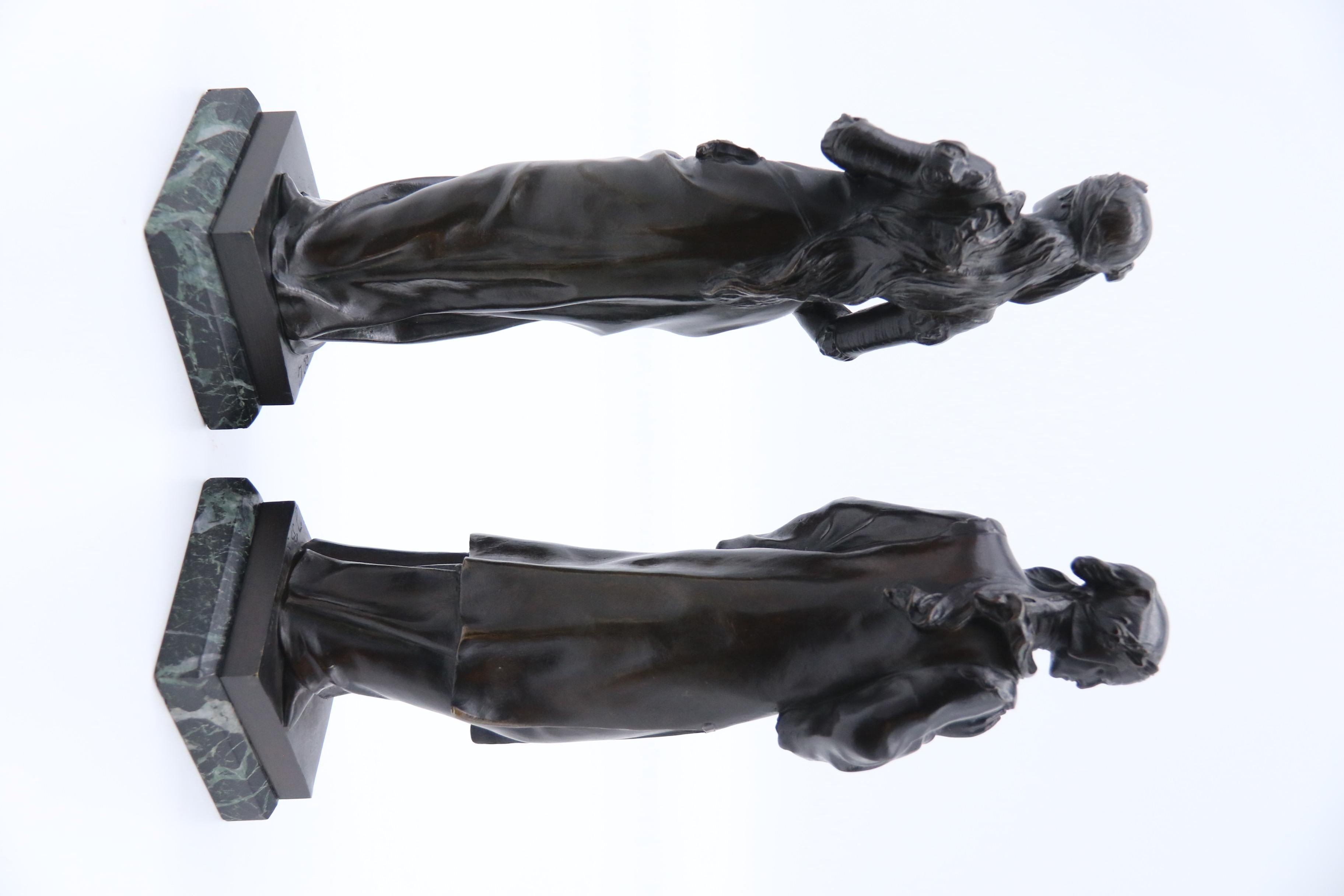 Cast Pair of 19th Century Renaissance Style Bronzes by Jean Baptiste Germain, C1880 For Sale