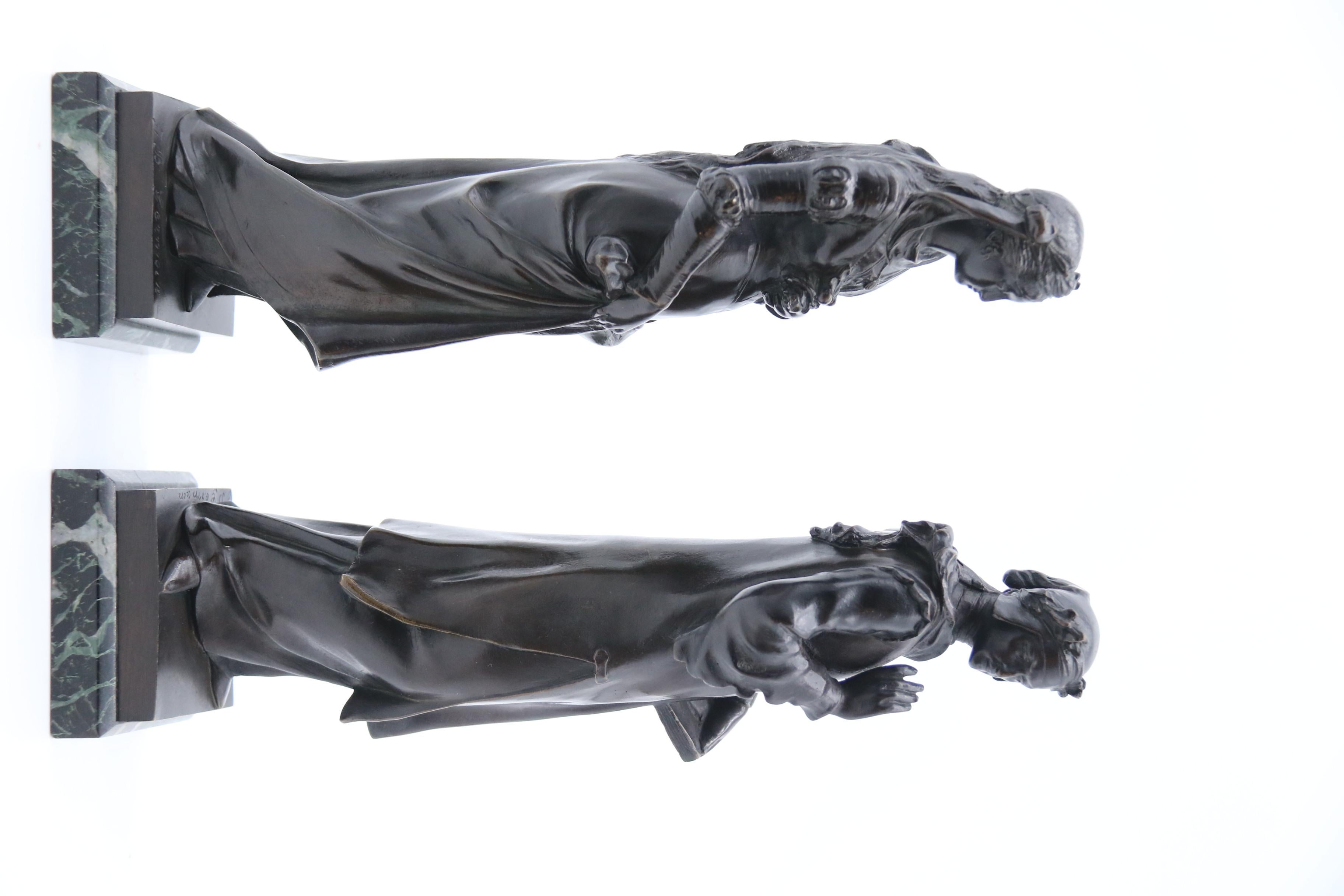 Pair of 19th Century Renaissance Style Bronzes by Jean Baptiste Germain, C1880 For Sale 1