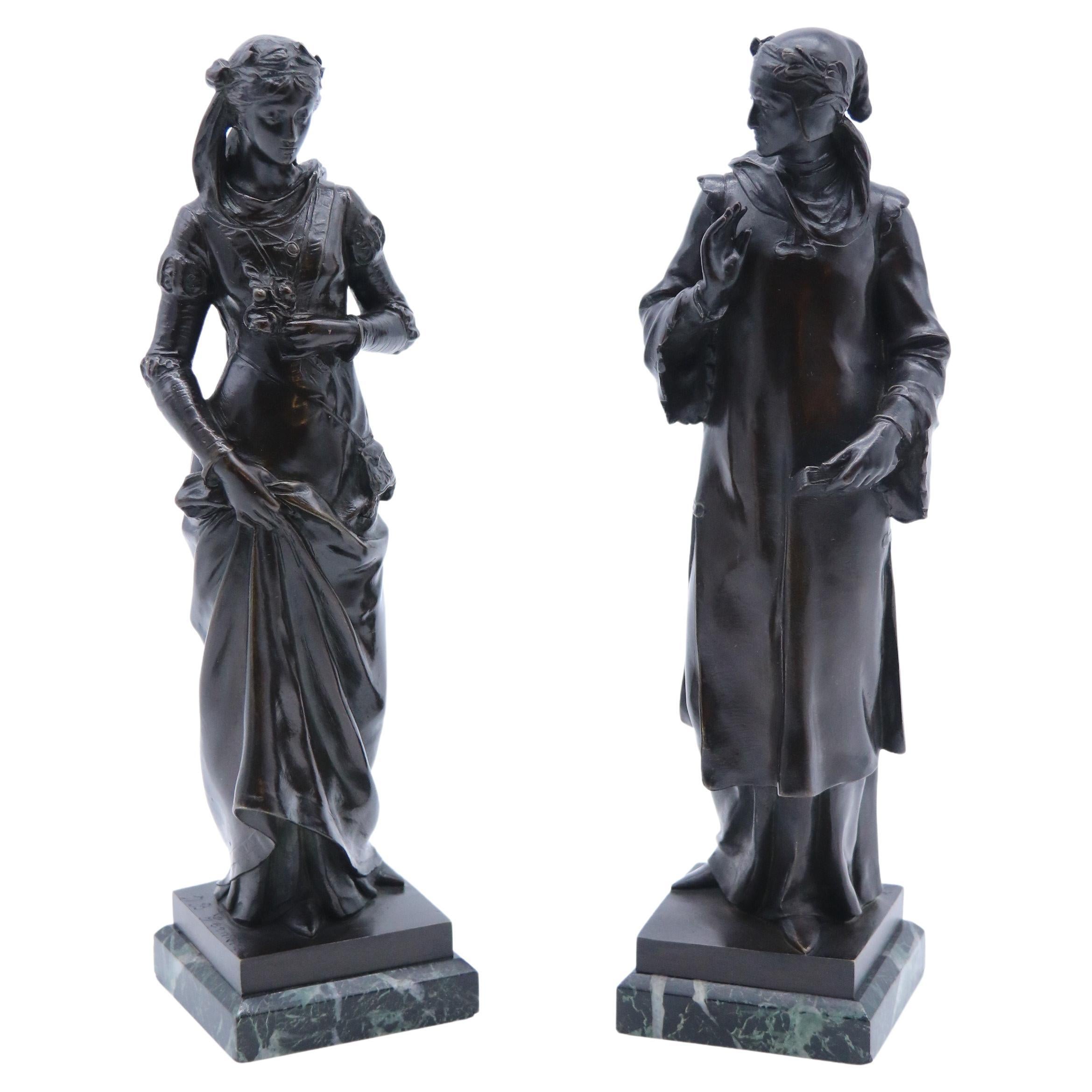 Pair of 19th Century Renaissance Style Bronzes by Jean Baptiste Germain, C1880 For Sale