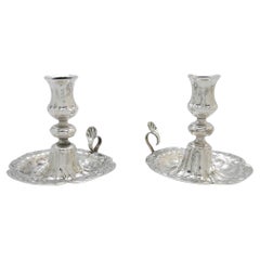 A Pair of 19th Century Russian Judaica Silver Shabbat Sconces