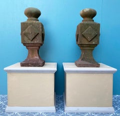 Pair of 19th Century Sandstone Gate Pier Finials