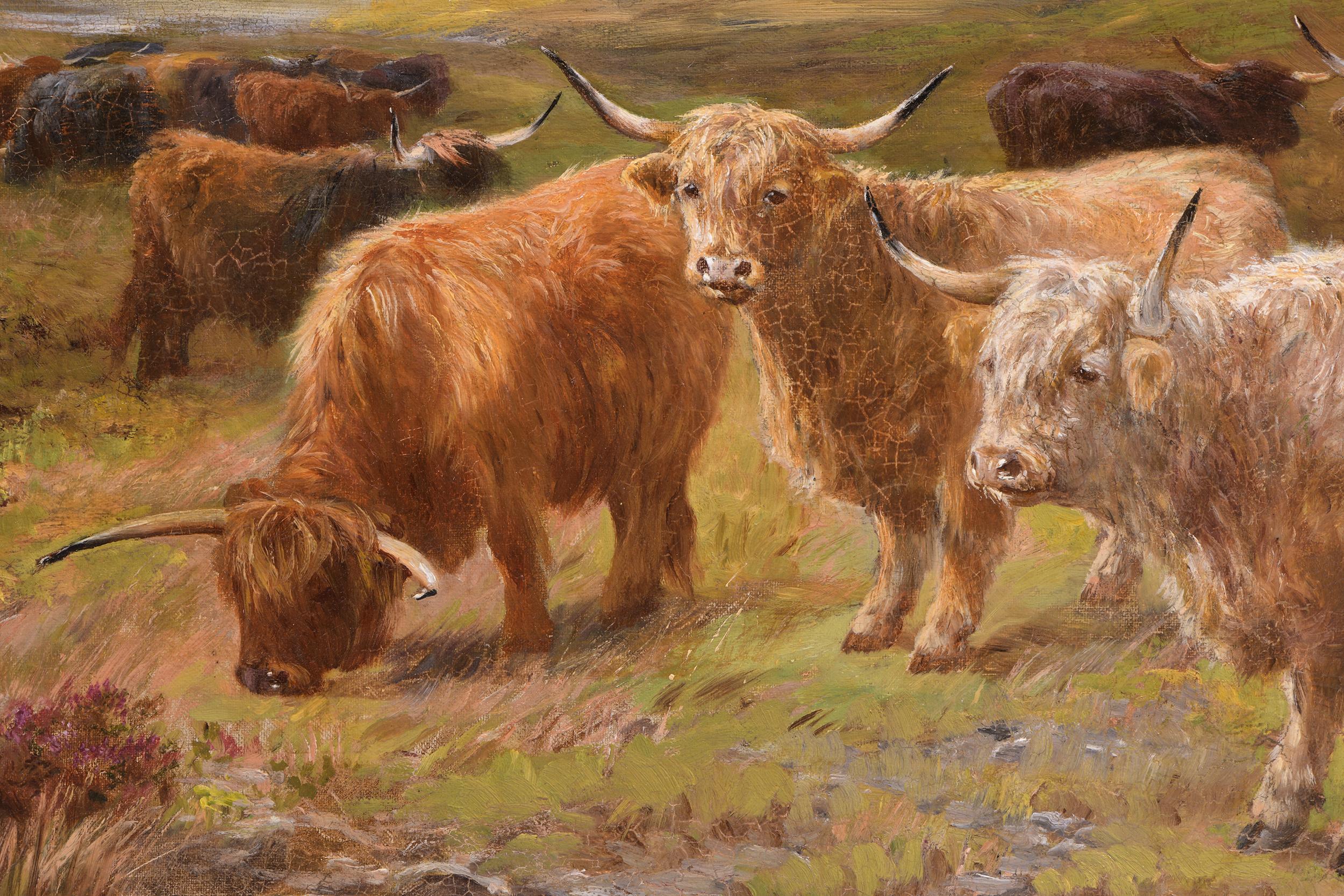 Ein Paar schottische Highland-Gemälde des 19. Jahrhunderts von Henry Garland (Handbemalt) im Angebot