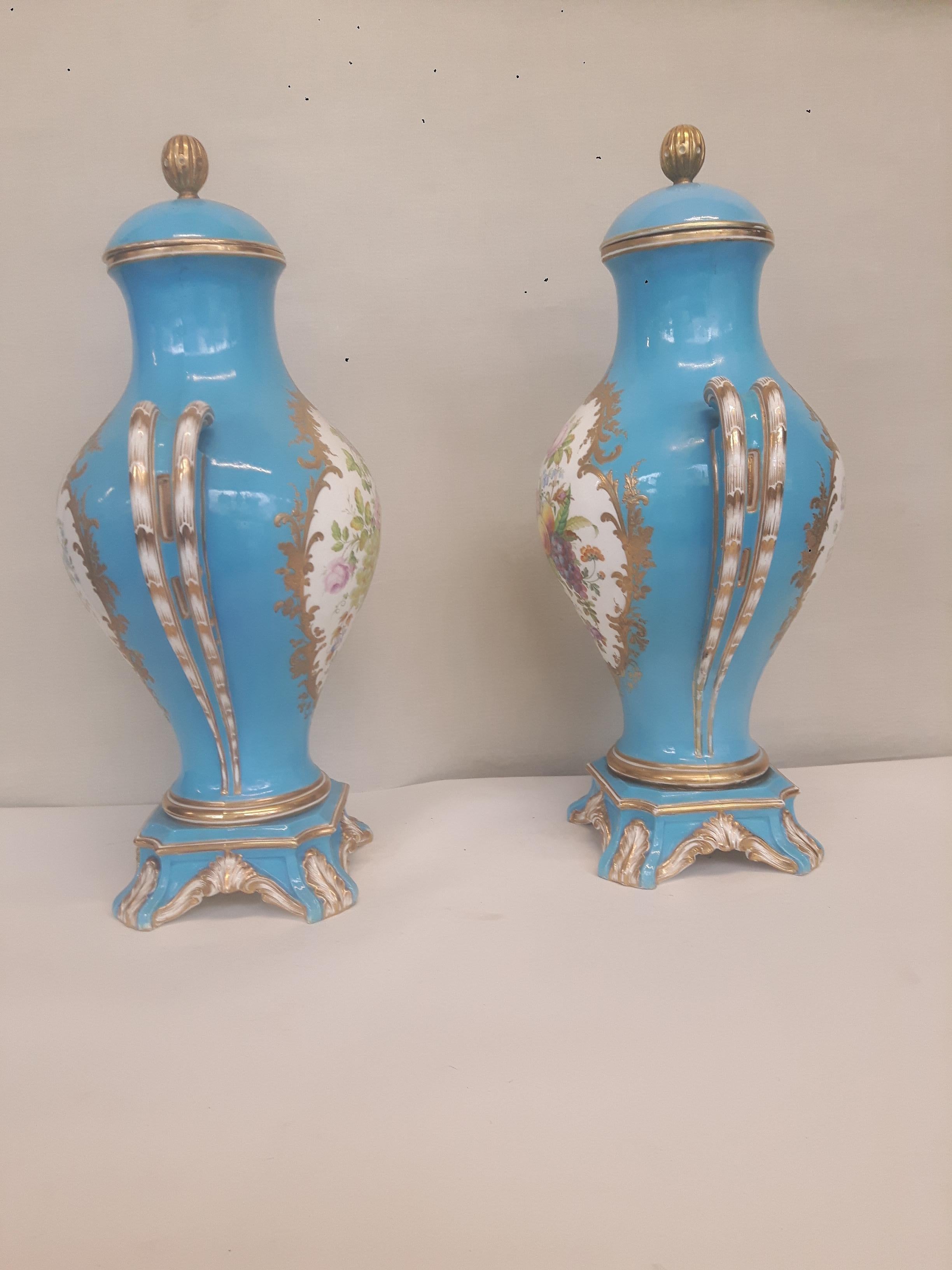 Porcelain Pair of 19th Century Severe Style Vases For Sale