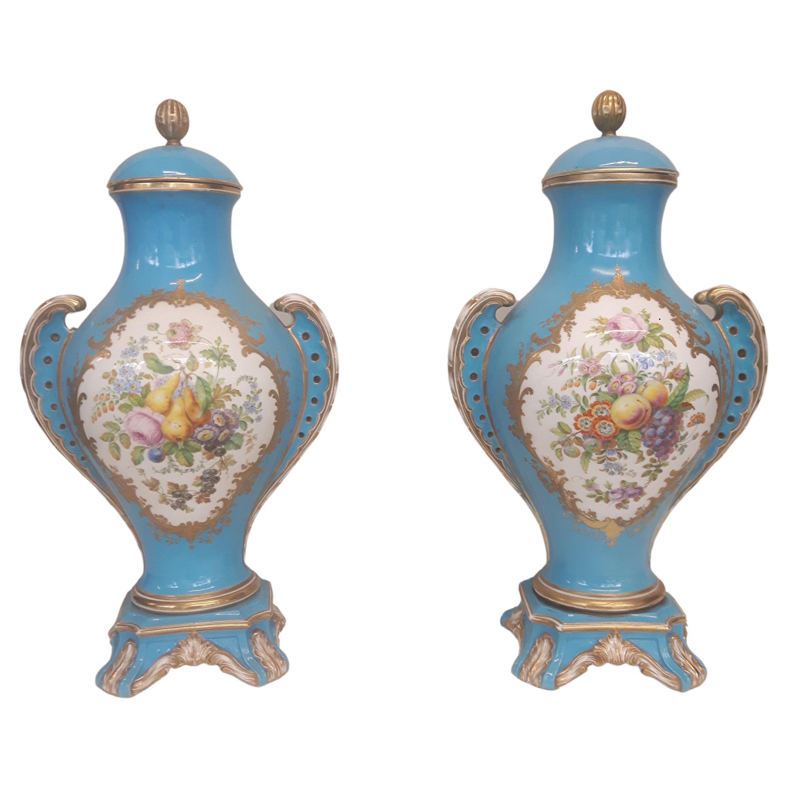 Pair of 19th Century Severe Style Vases For Sale