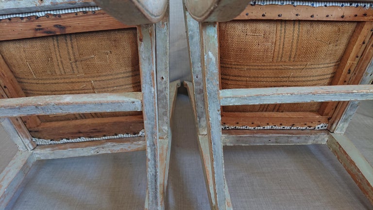 Pair of 19th Century Swedish Gustavian Chairs with Originalpaint For Sale 10