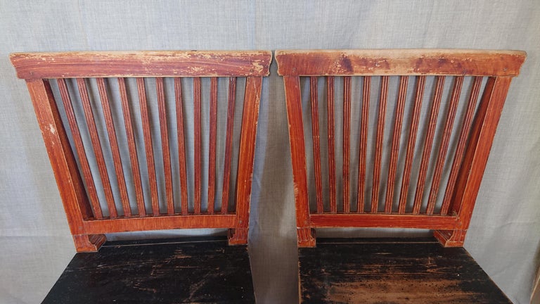 Pair of 19th Century Swedish Gustavian Chairs with Untouched Originalpaint For Sale 4