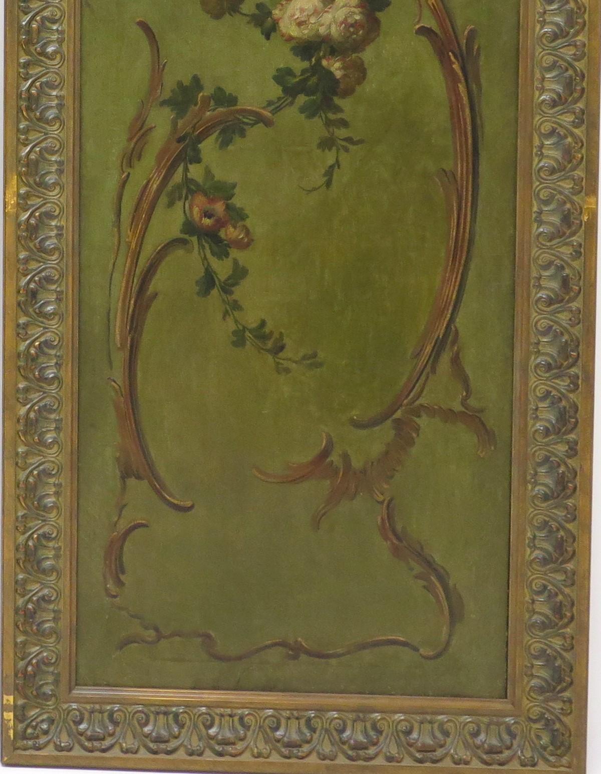 Canvas A Pair of 19th Century Tall Painted Panels For Sale