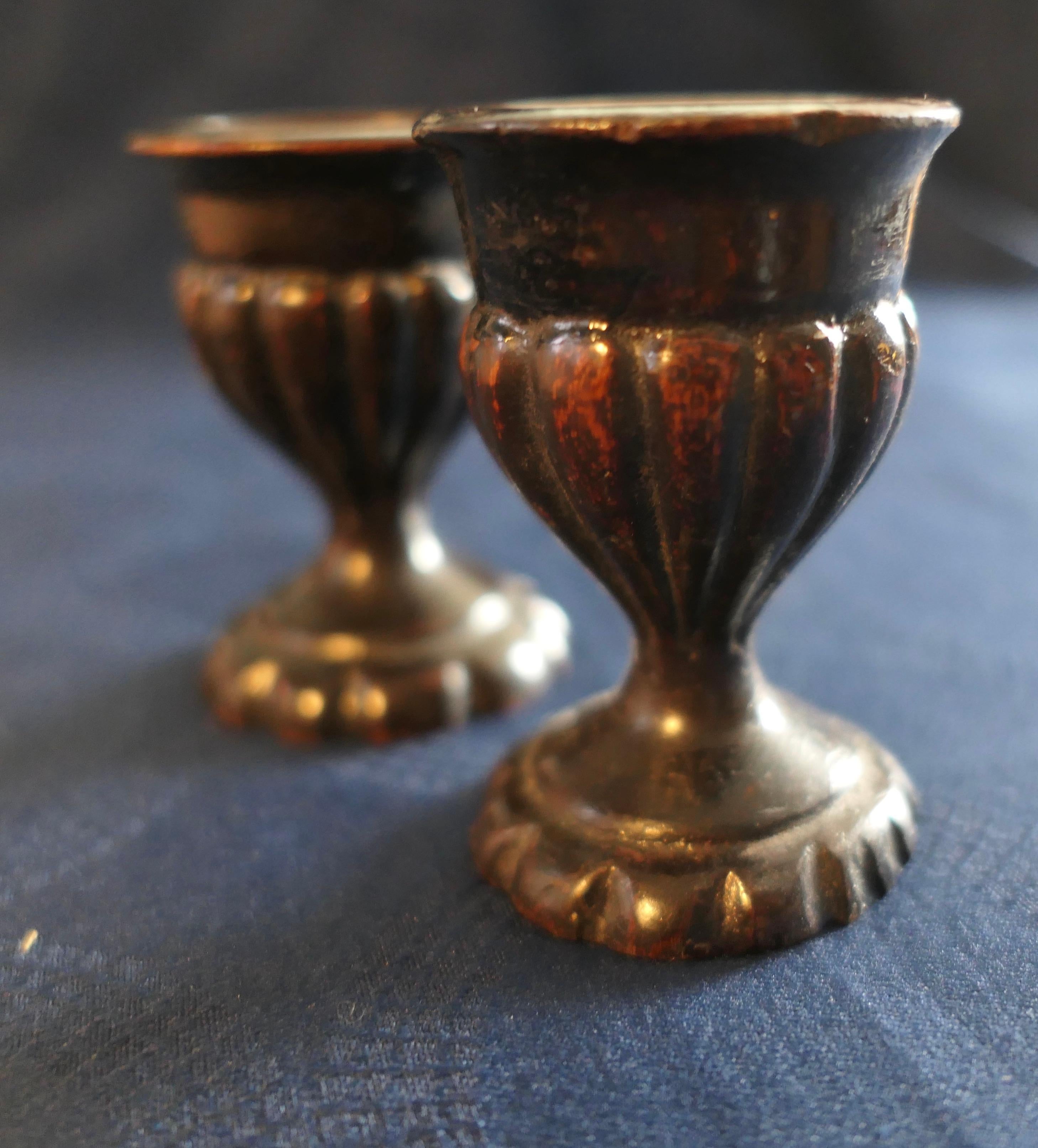A Pair of 19th Century Treenwear Gothic Oak Eggcups    For Sale 3