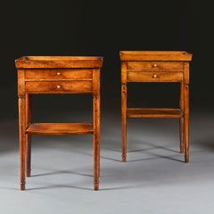 A Pair of 19th Century Walnut Bedside Tables