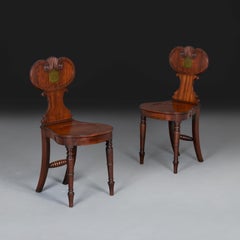 A Pair of 19th Century William IV Shield Hall Chairs