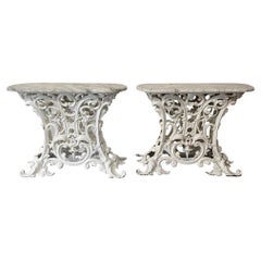 Pair of 19thc Cast Iron Console Tables