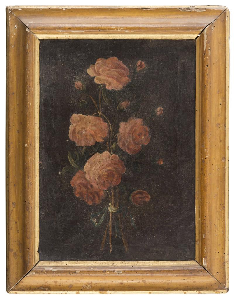 Pair of 19th Century Italian School Oil & Tempura on Canvas Studies of Roses 6