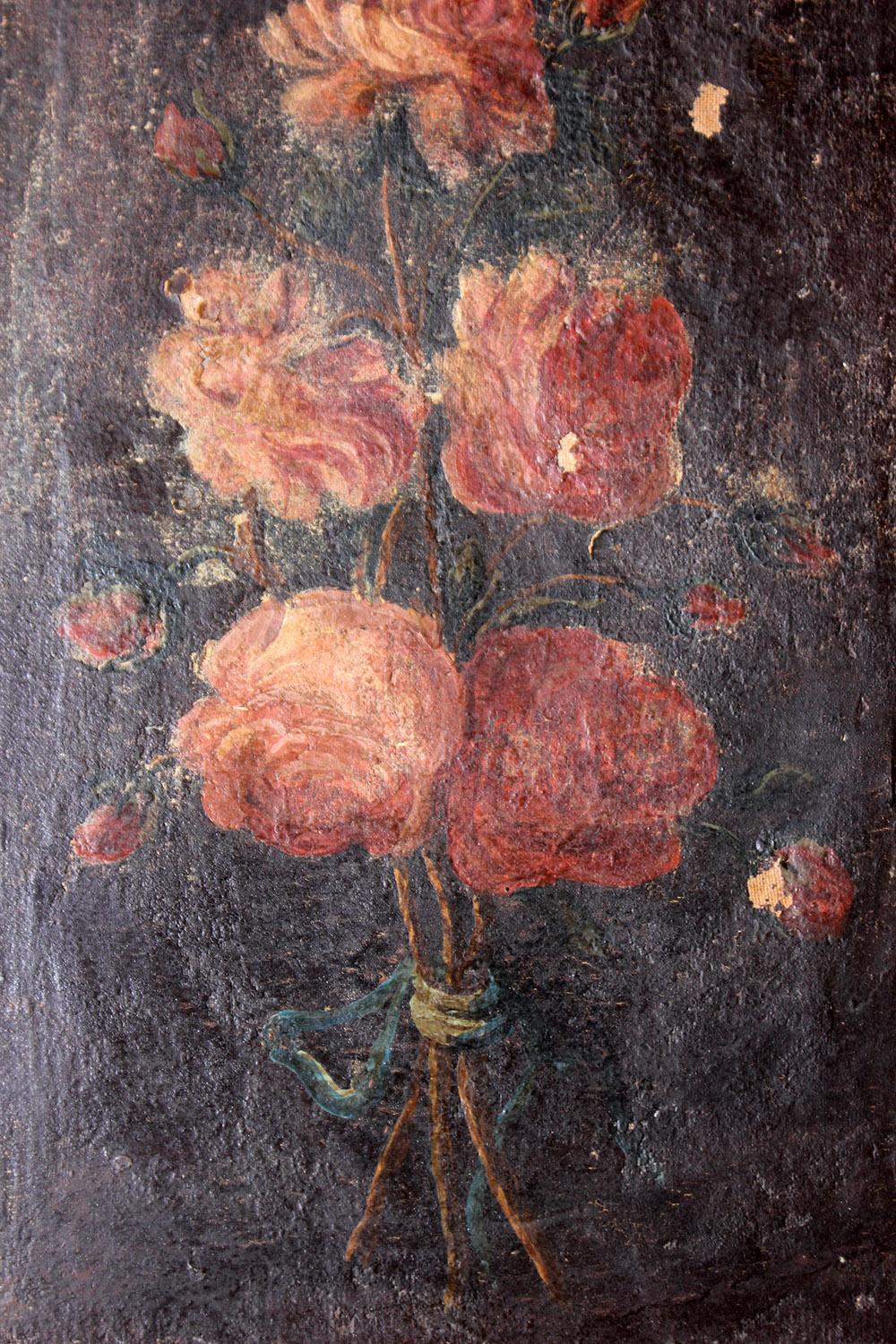 Pair of 19th Century Italian School Oil & Tempura on Canvas Studies of Roses 3