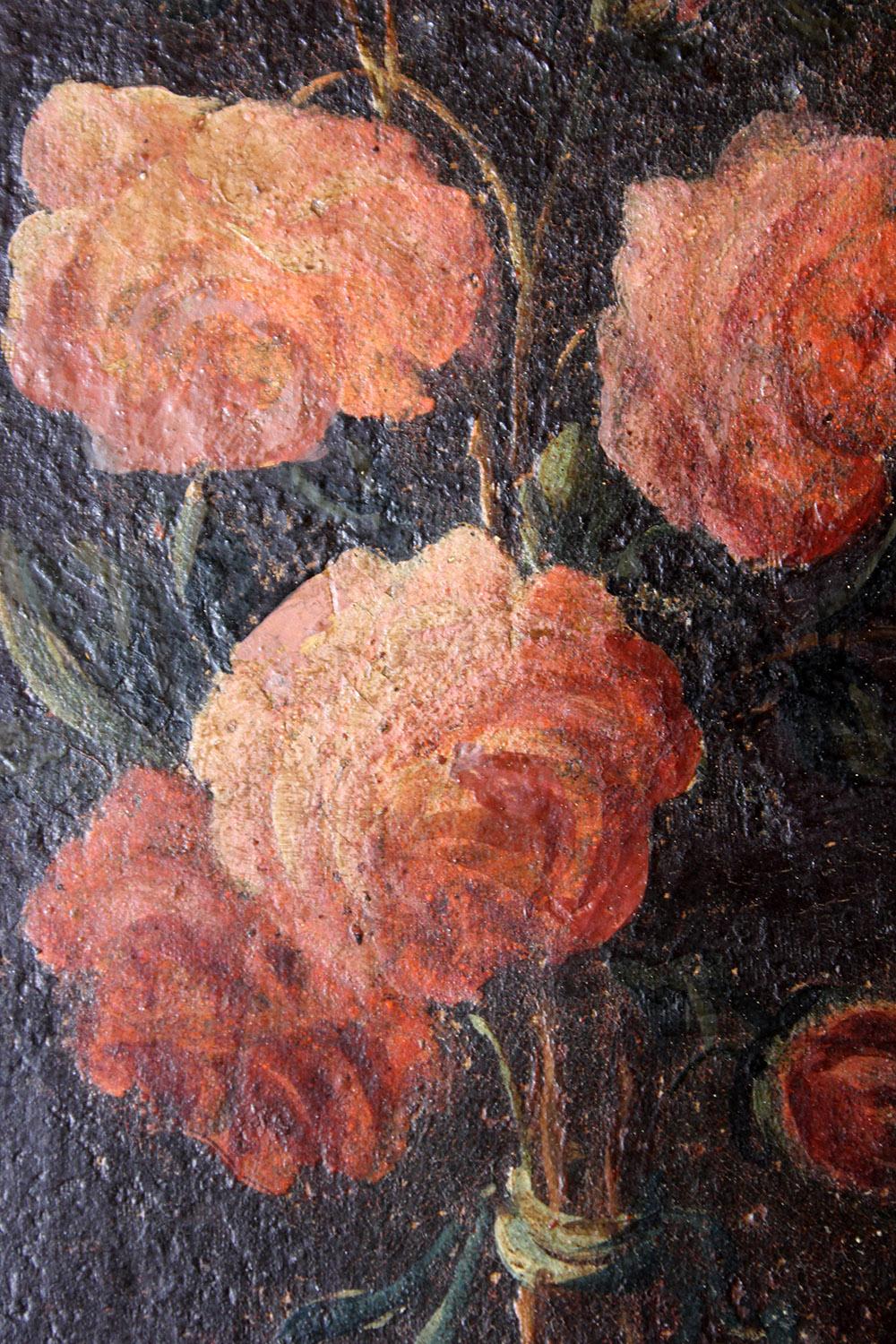 Pair of 19th Century Italian School Oil & Tempura on Canvas Studies of Roses 5