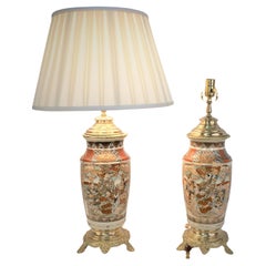 A Pair of 19ths Century Japanese Satsuma Lamps 