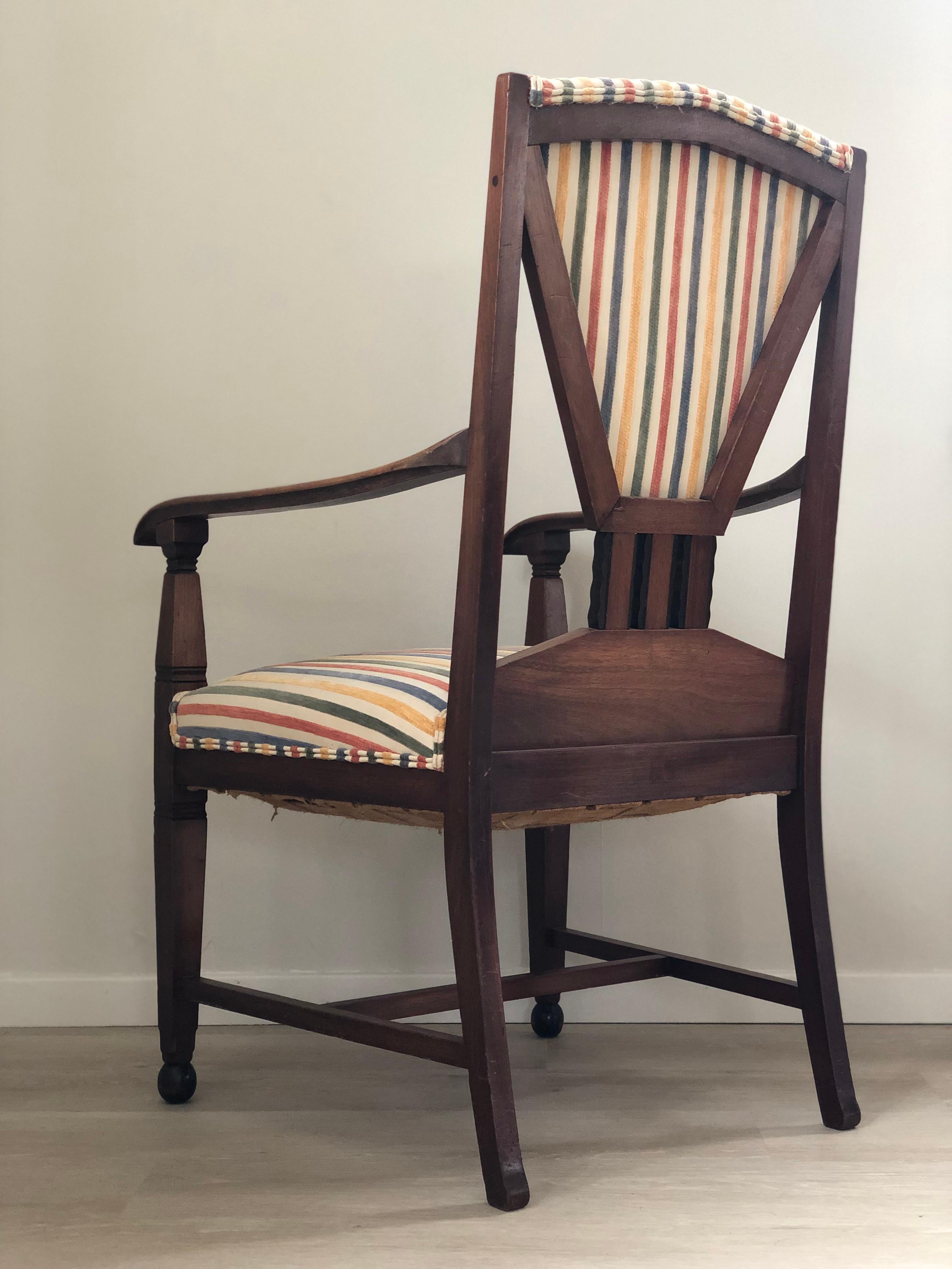 Dutch Pair of 2 Art Deco Amsterdam School ‘t Woonhuys Arm Chairs The Netherlands 1930s