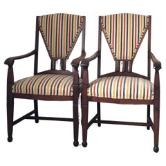 Used A Pair of 2 Art Deco Amsterdam School ‘t Woonhuys Armchairs The Netherlands 