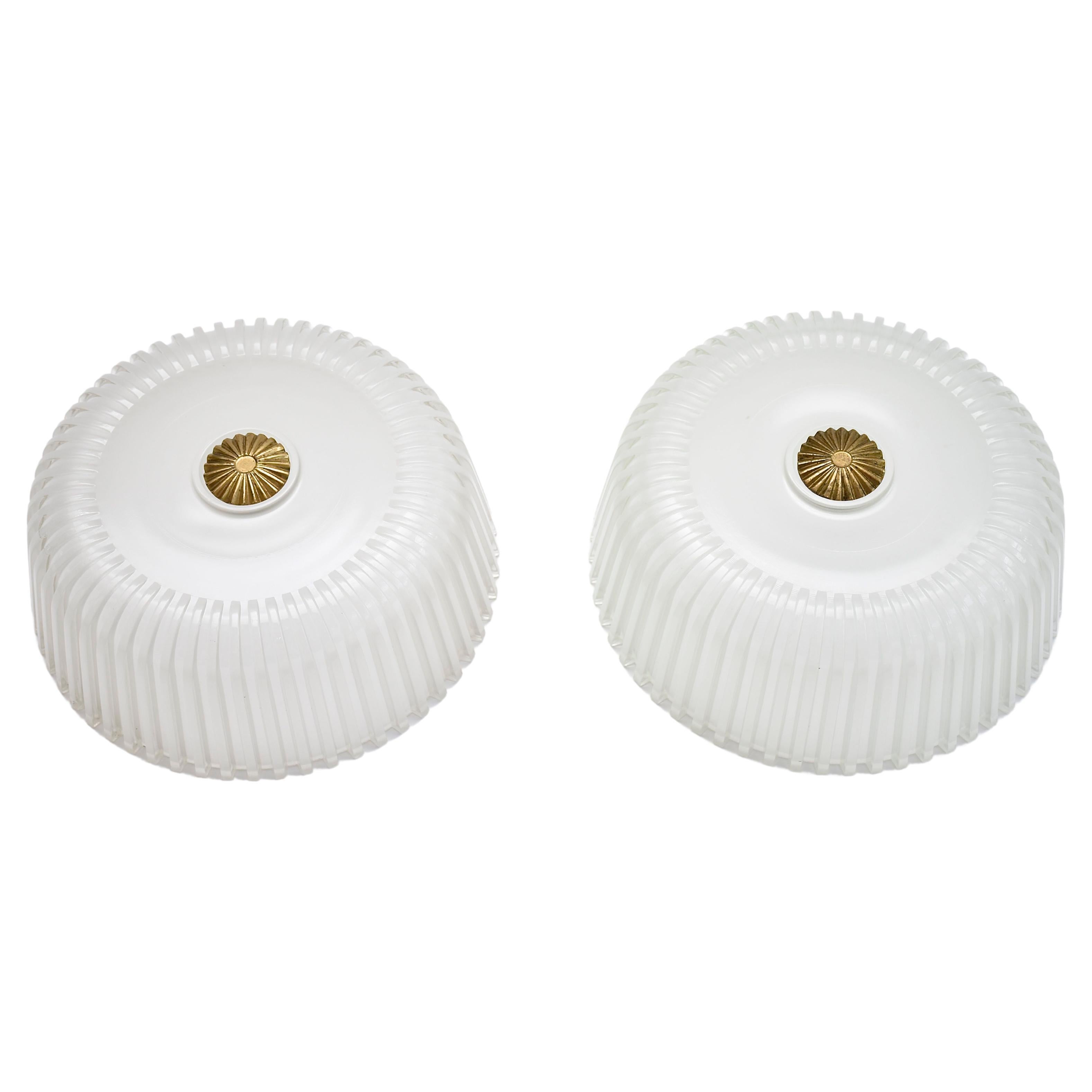 A pair of 2 ceiling fixtures or wall lights by Vistosi