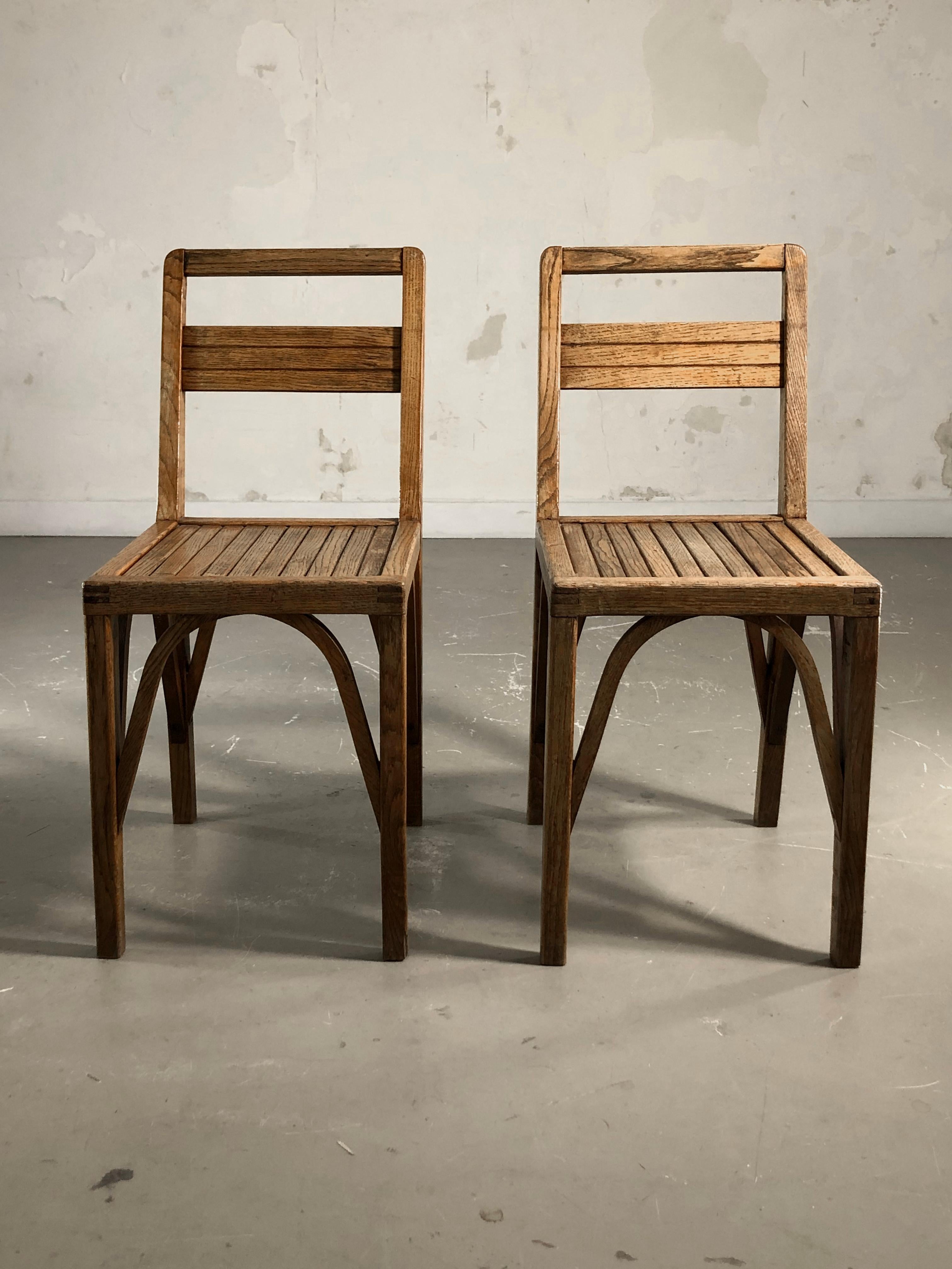 Ein Paar von 2 MID-CENTURY-MODERN Stühlen, im Stil von RENE GABRIEL, Frankreich 1950 im Angebot 2
