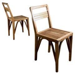 Ein Paar von 2 MID-CENTURY-MODERN Stühlen, im Stil von RENE GABRIEL, Frankreich 1950