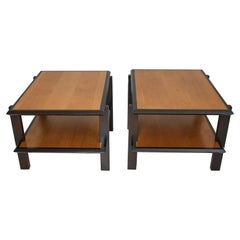 Vintage A Pair of 2-Tiered Side Tables Designed by William Haines