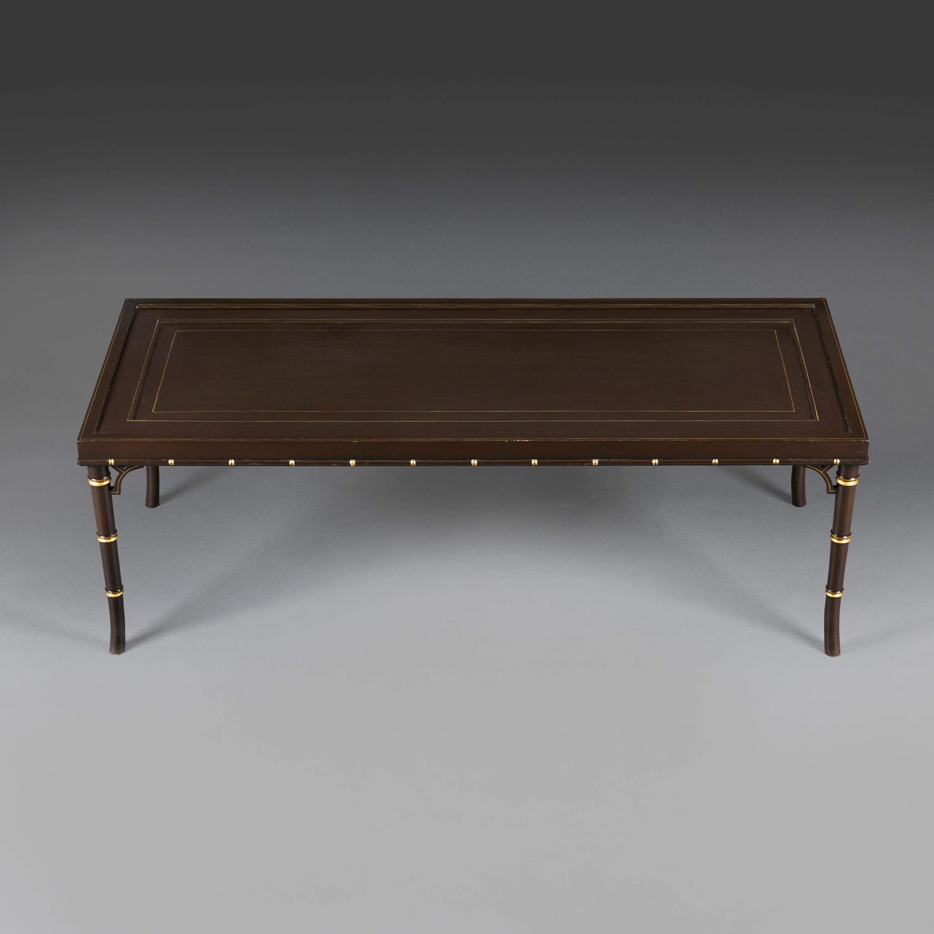 A Pair of 20th Century Chinese Aubergine Lacquer Low Tables. In Good Condition For Sale In London, GB