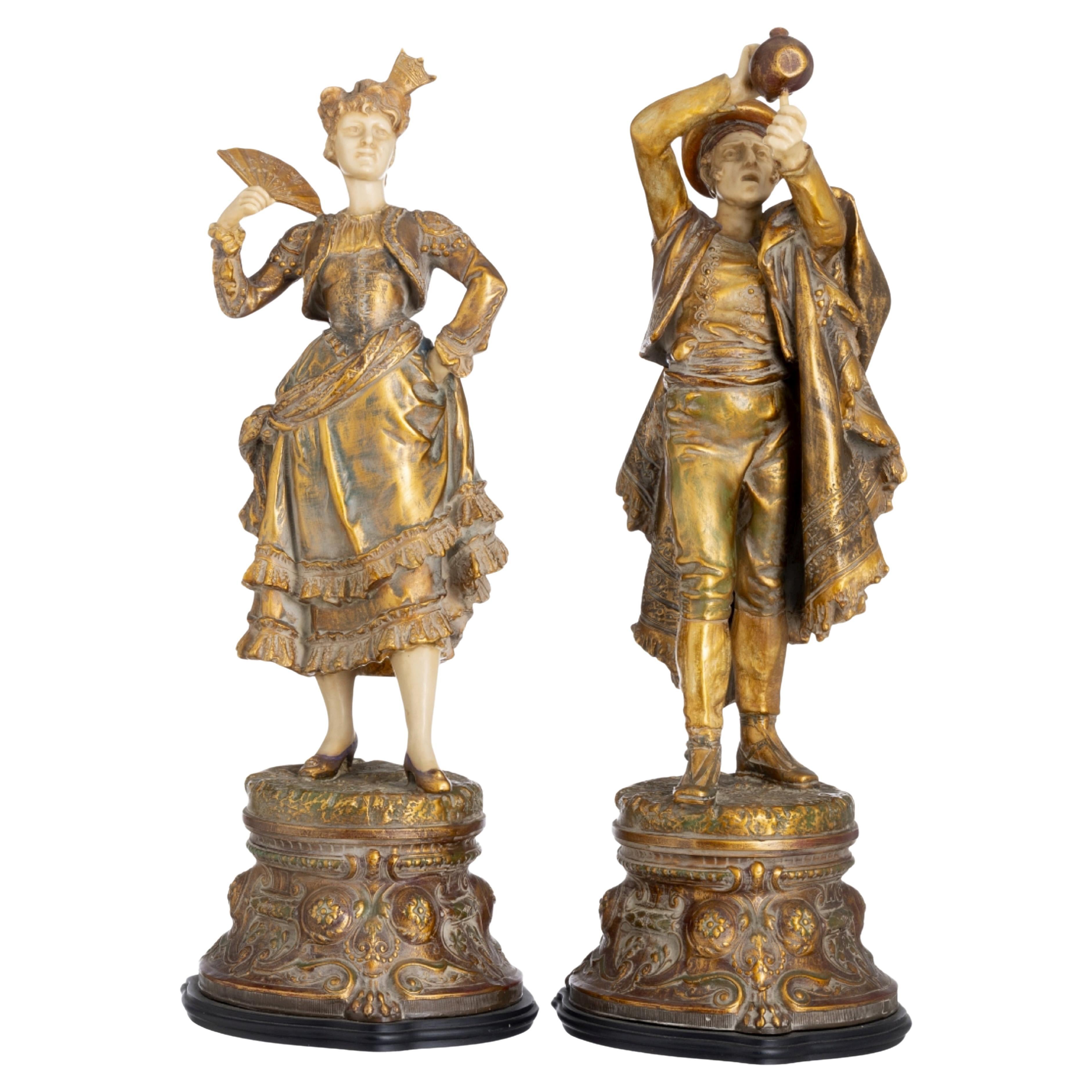 un par de esculturas francesas del siglo xx en venta