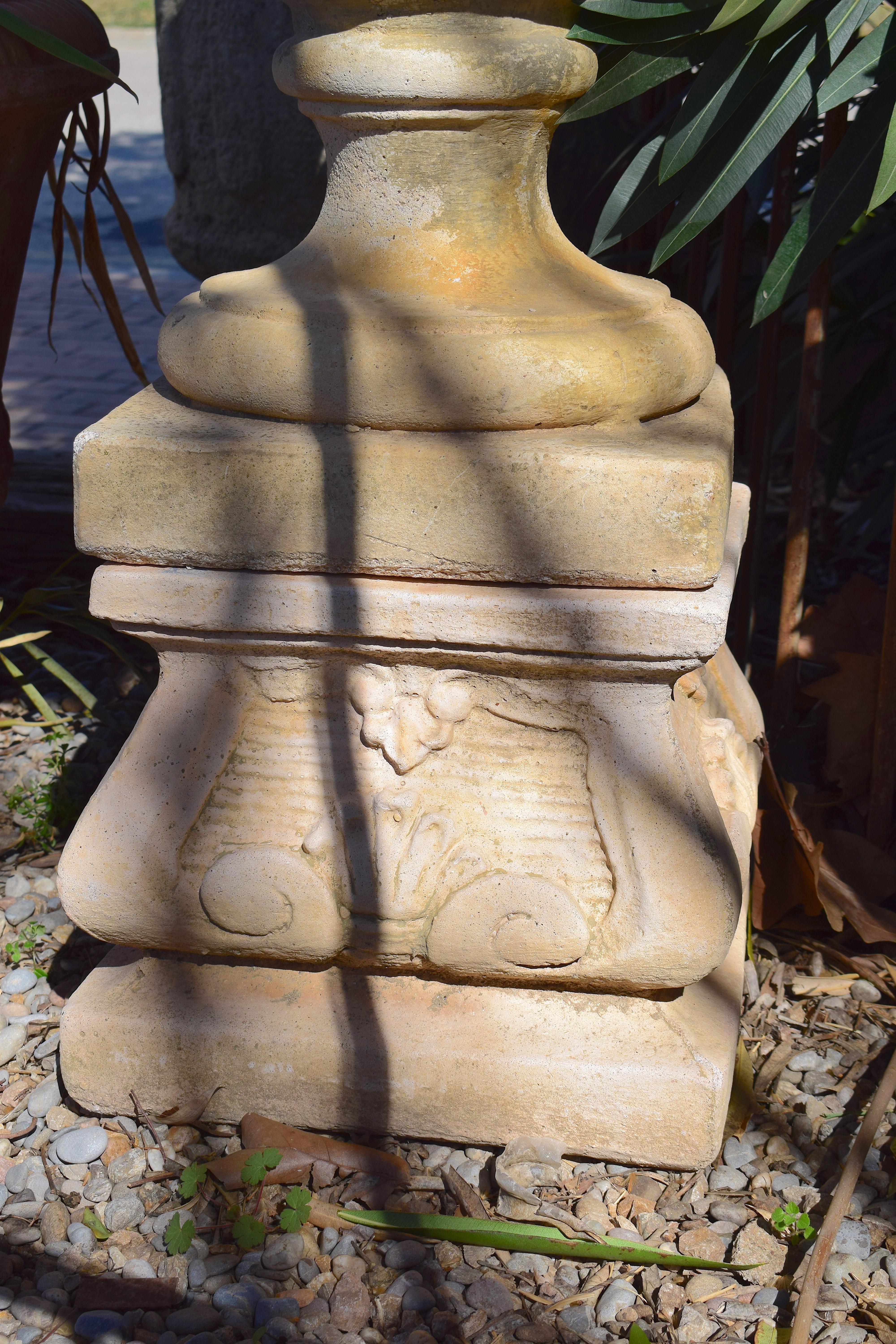 Pair of 20th Century Garden Cherubs on Square Plinths For Sale 8