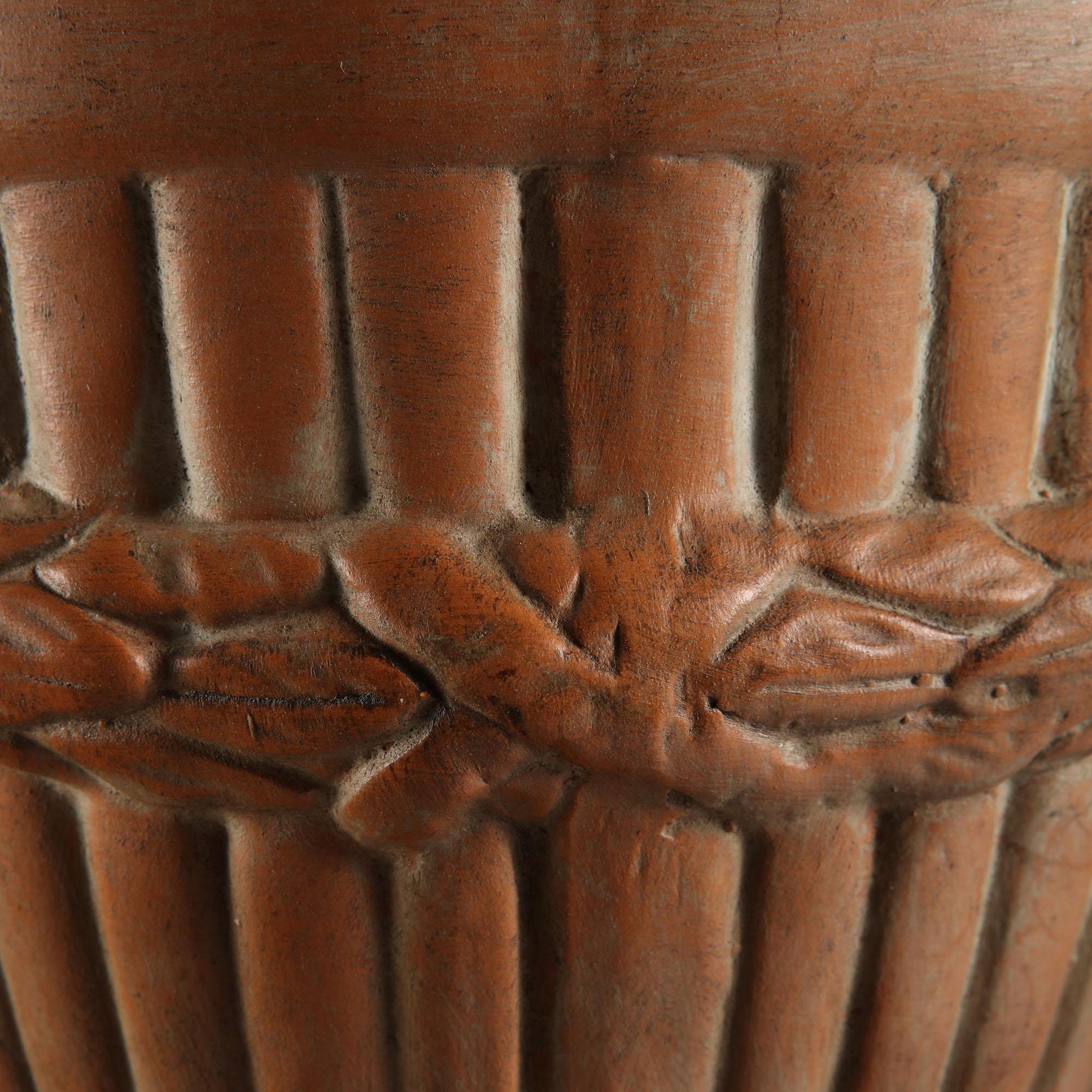 Pair of 20th Century Italian Terracotta Urn Table Lamps 1