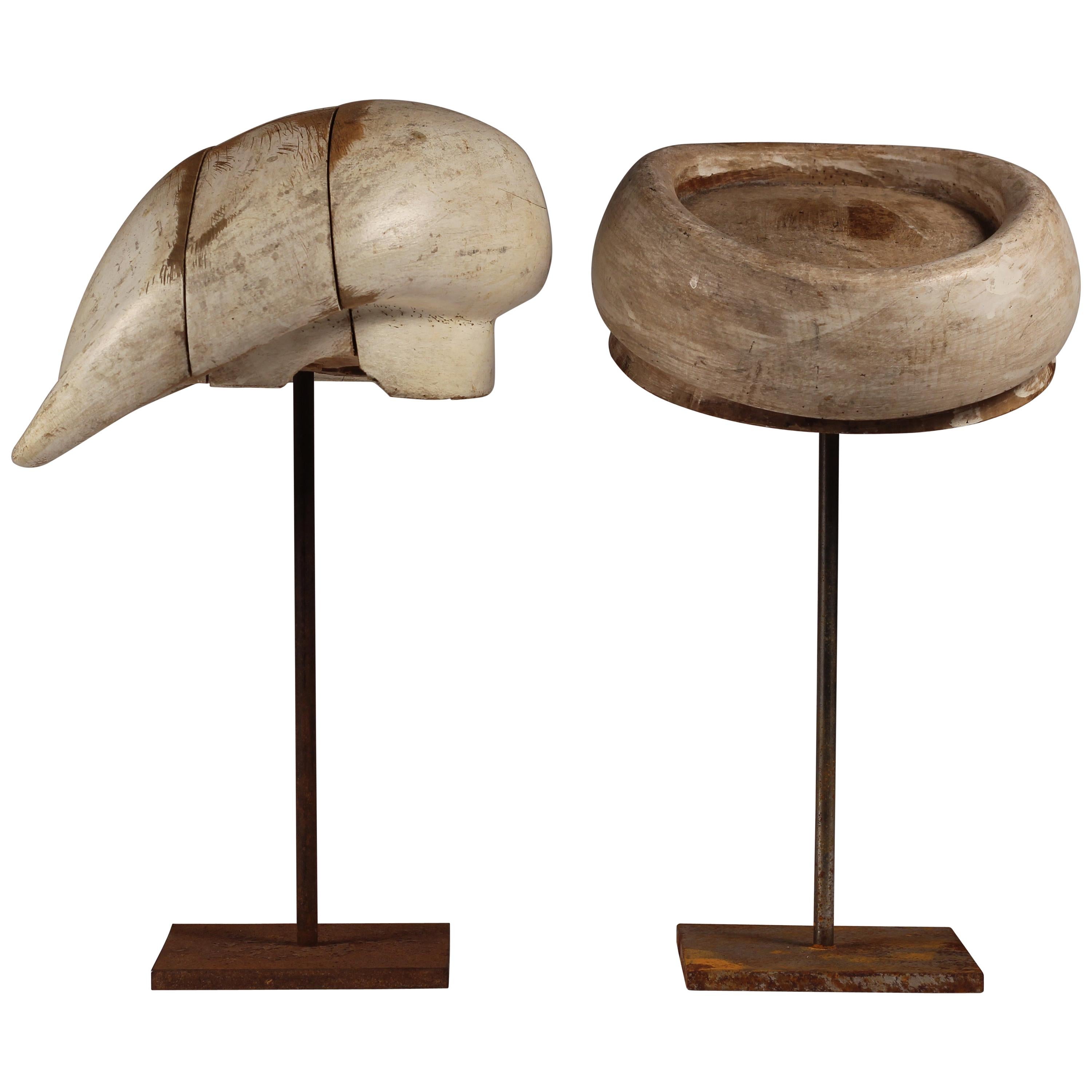 Pair of 20th Century Milliner Italian Hat Stands from Florence, Italy