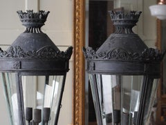 Pair of 20th Century Pillar Lanterns