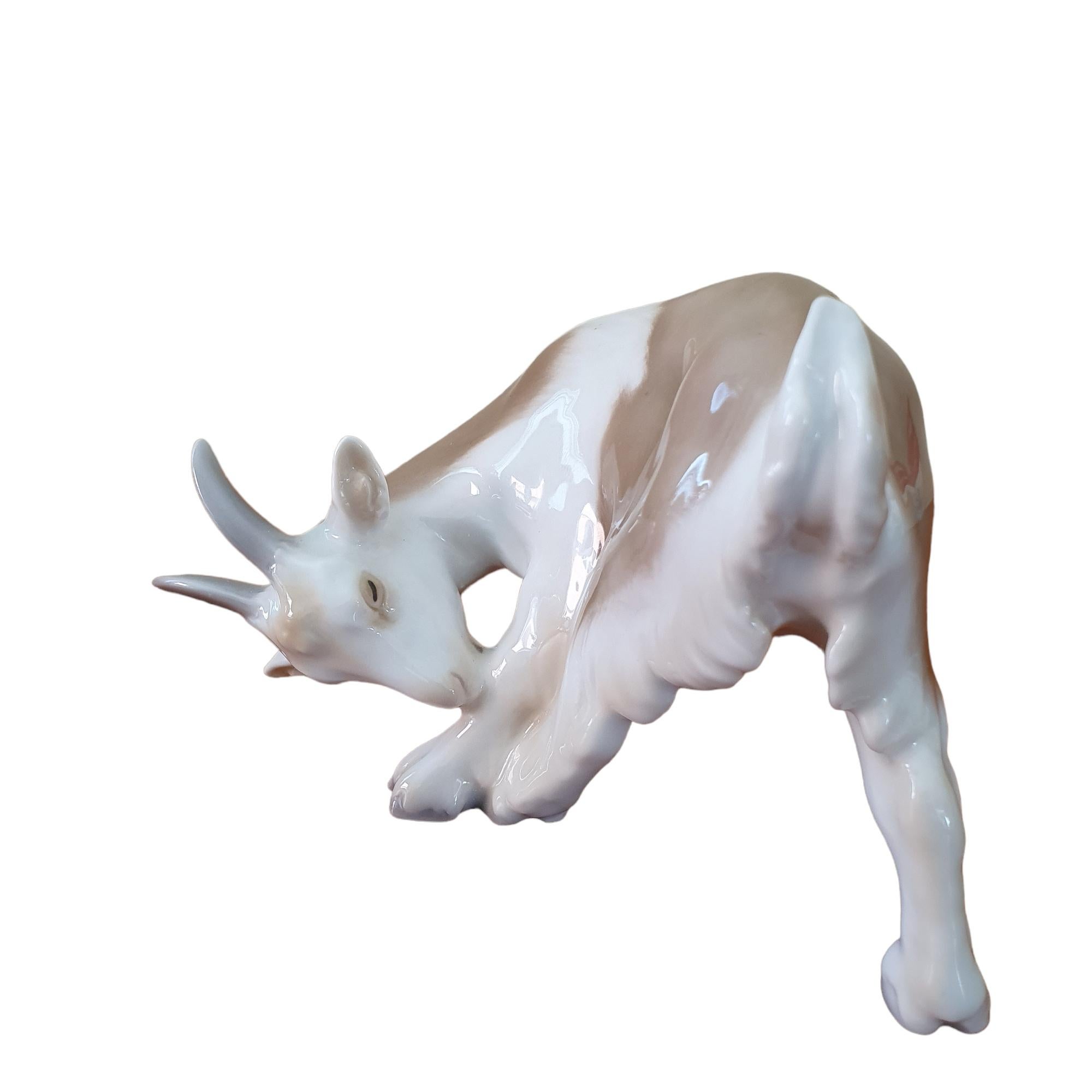 A pair of 20th Century Porcelain Goats by Bing & Grøndahl For Sale 9