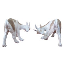A pair of 20th Century Porcelain Goats by Bing & Grøndahl