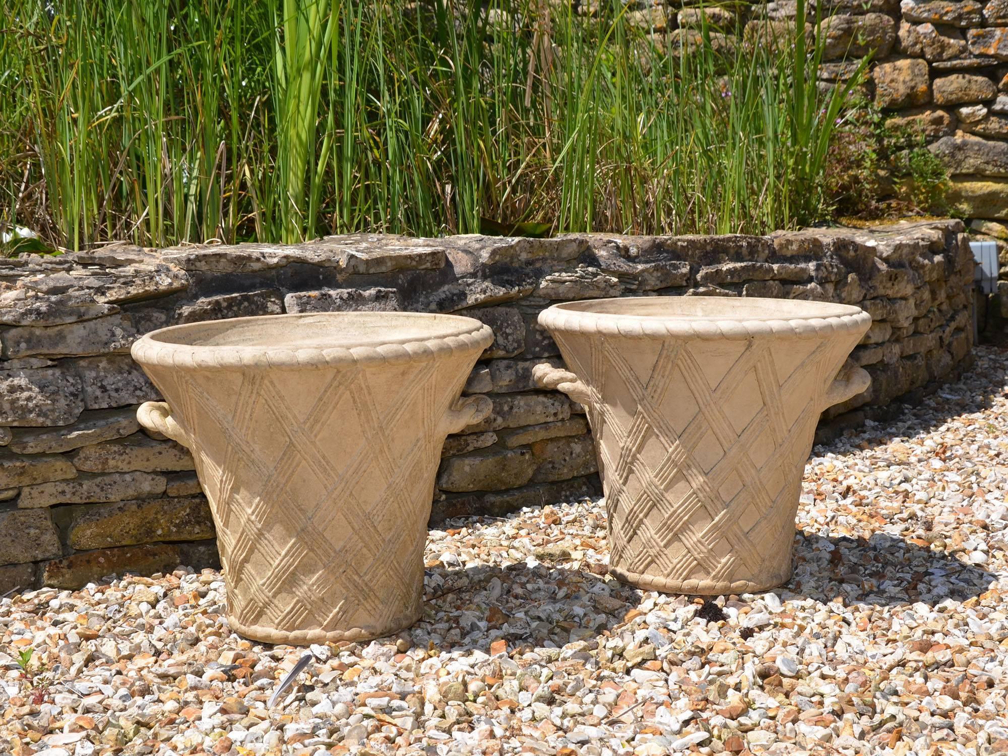 English Pair of 20th Century Terracotta Garden Planters by Philip Thomason For Sale