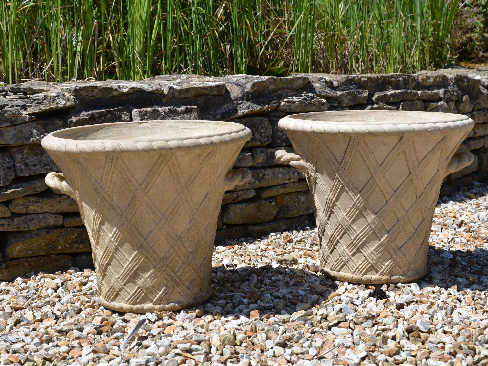 English Pair of 20th Century Terracotta Garden Planters by Philip Thomason For Sale
