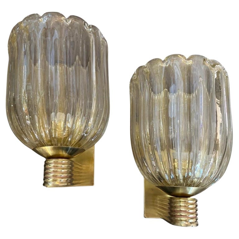 Murano-Glass Wall Sconces, ca. 2000