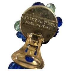 Un par de pendientes de cristales azules y verdes Coppola e Toppo del siglo XXI