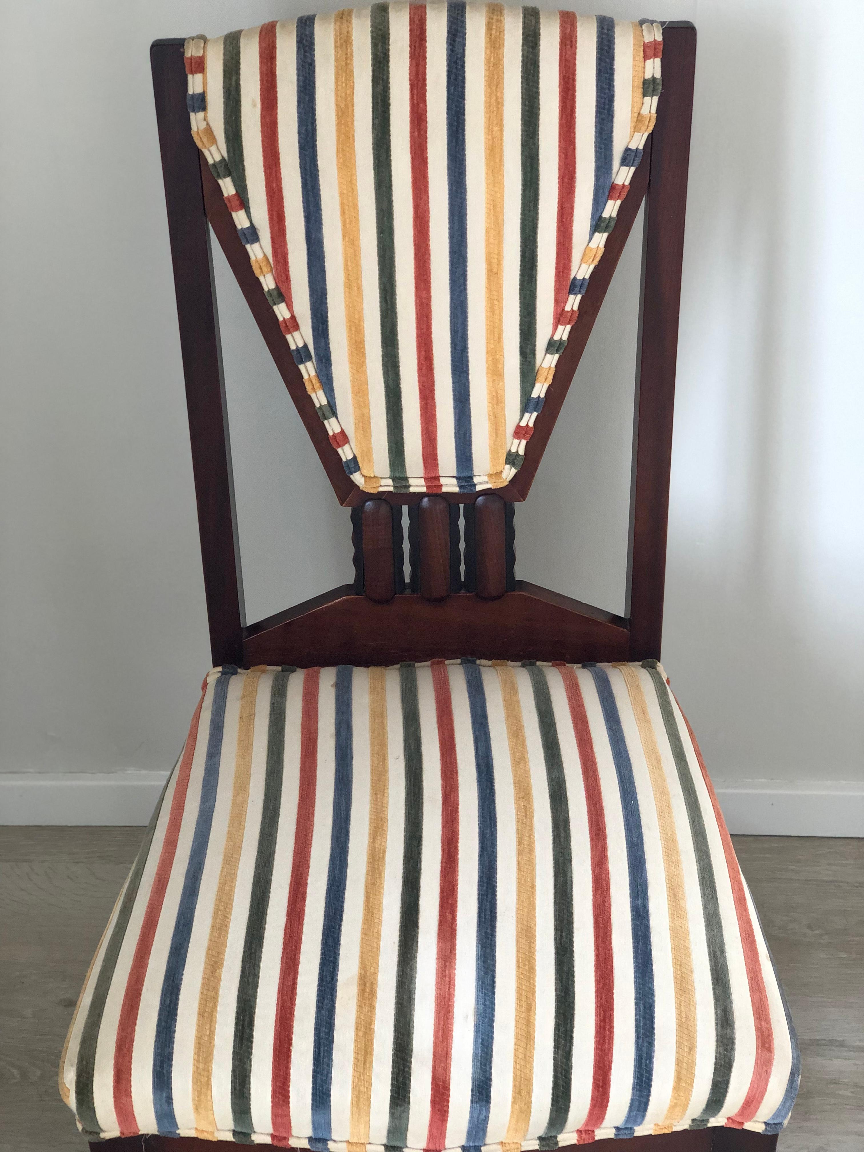 A Pair of 4 Art Deco Amsterdam School ‘t Woonhuys Dining Chairs The Netherlands  For Sale 5