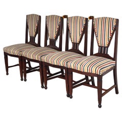 Used A Pair of 4 Art Deco Amsterdam School ‘t Woonhuys Dining Chairs The Netherlands 
